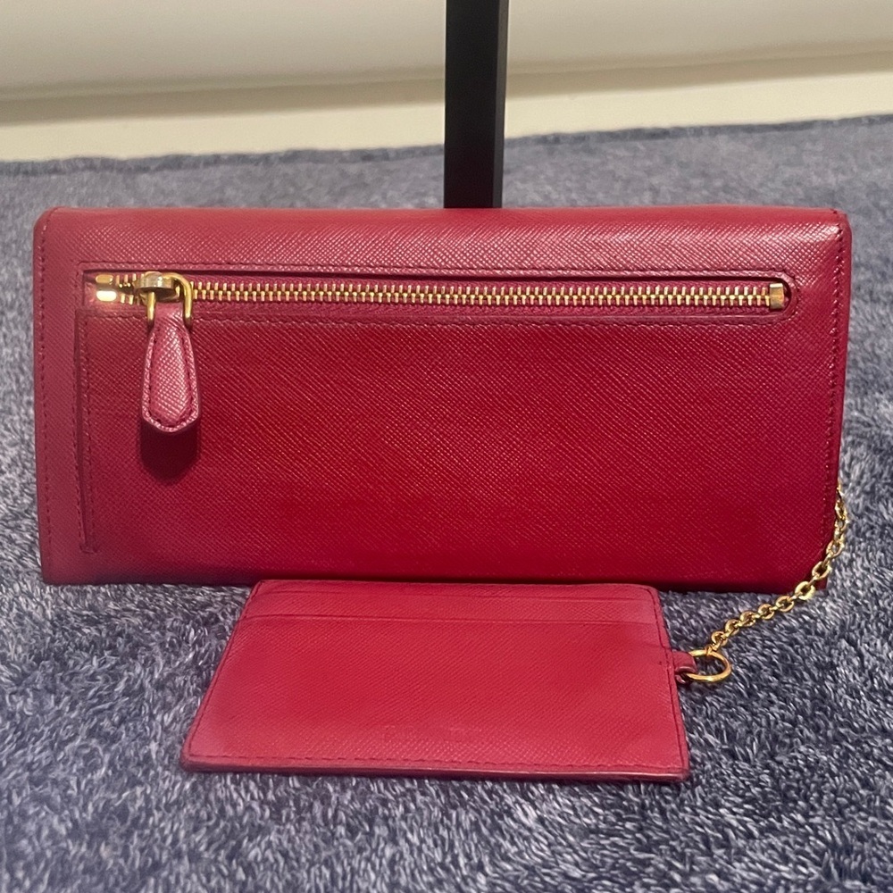 Prada Crimson Leather Wallet Set - Picture 3 of 13